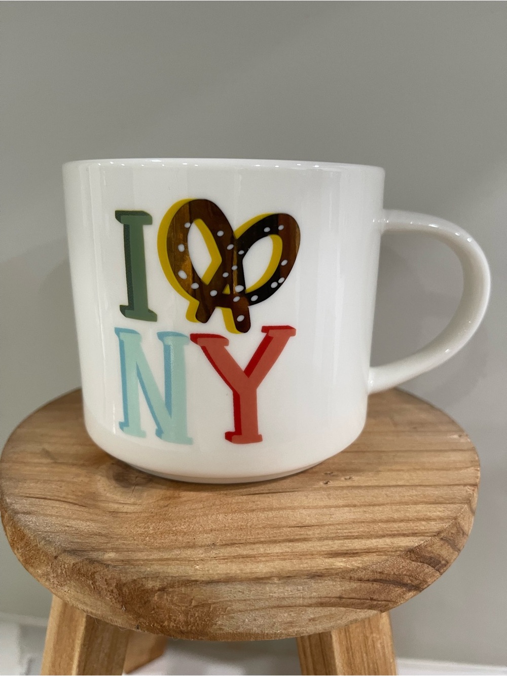 Threshold White Mug with Multicolor I‑Pretzel‑NY Graphic